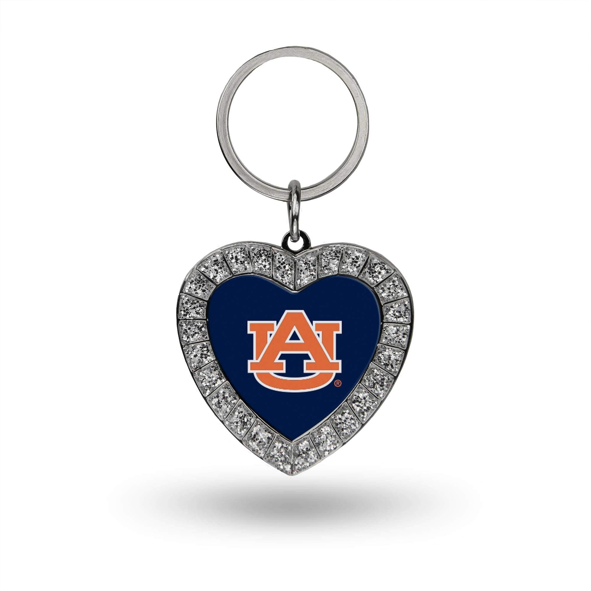 Rico Industries Ncaa Auburn Tigers Metal Rhinestone Heart Keychain 1.38 X 3-''