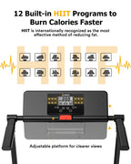 Urevo Folding Treadmill, 2.25Hp Treadmills For Home With 12 Hiit Modes, Compact Mini Treadmill For Home Office, Space Saving Sma