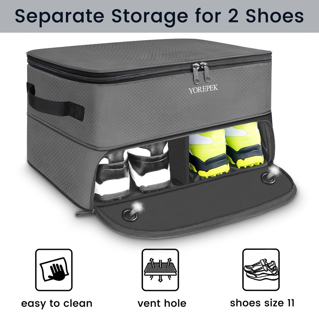 2 Layer Golf Trunk Organizer, Waterproof Car Golf Locker With Separate Ventilated Compartment For 2 Pair Shoes, Durable Golf Tru