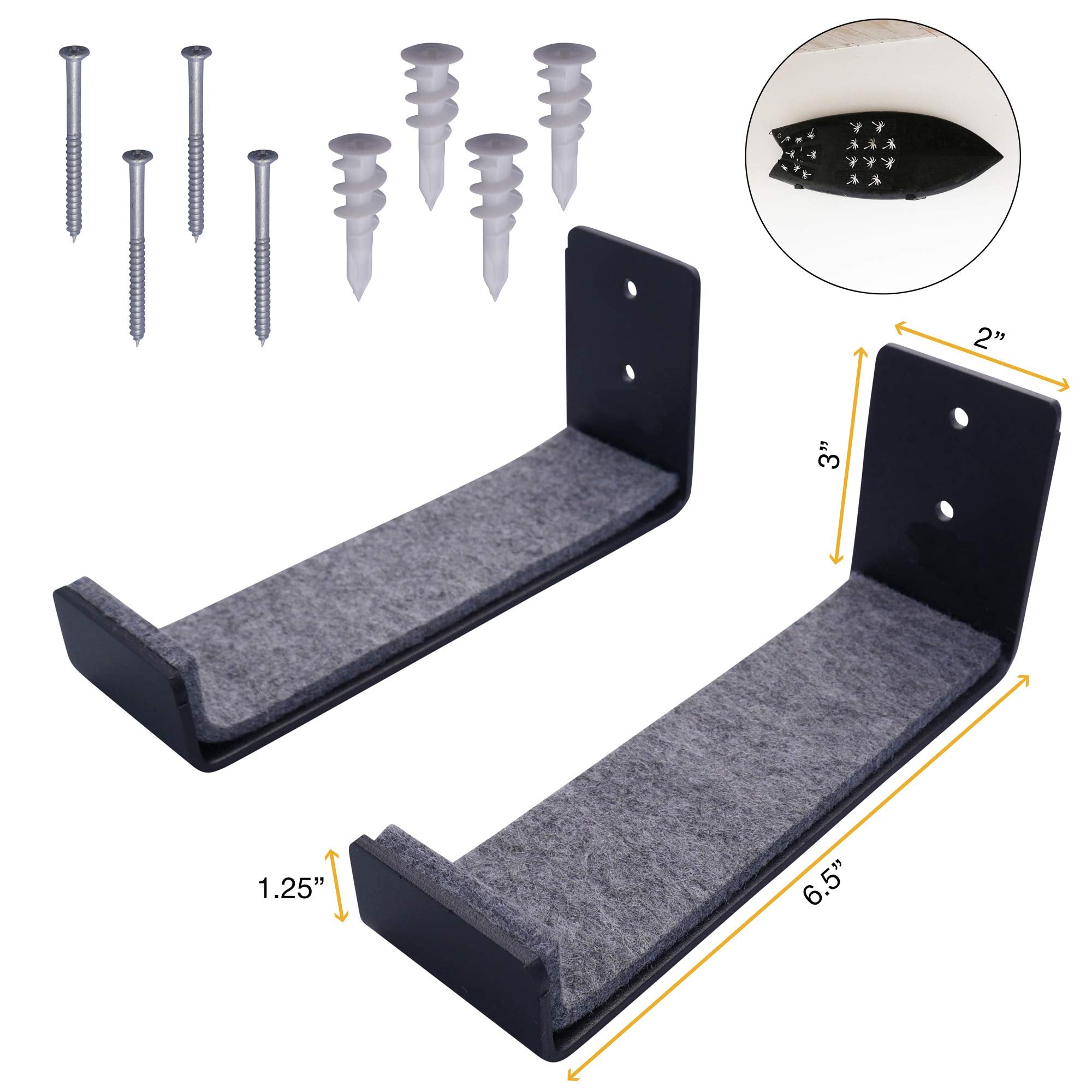 Ho Stevie! Surfboard Wall Mount - Strong Racks Hold Any Size Surfboard - Easy To Install (Hardware Included) - Felt Padding Prot