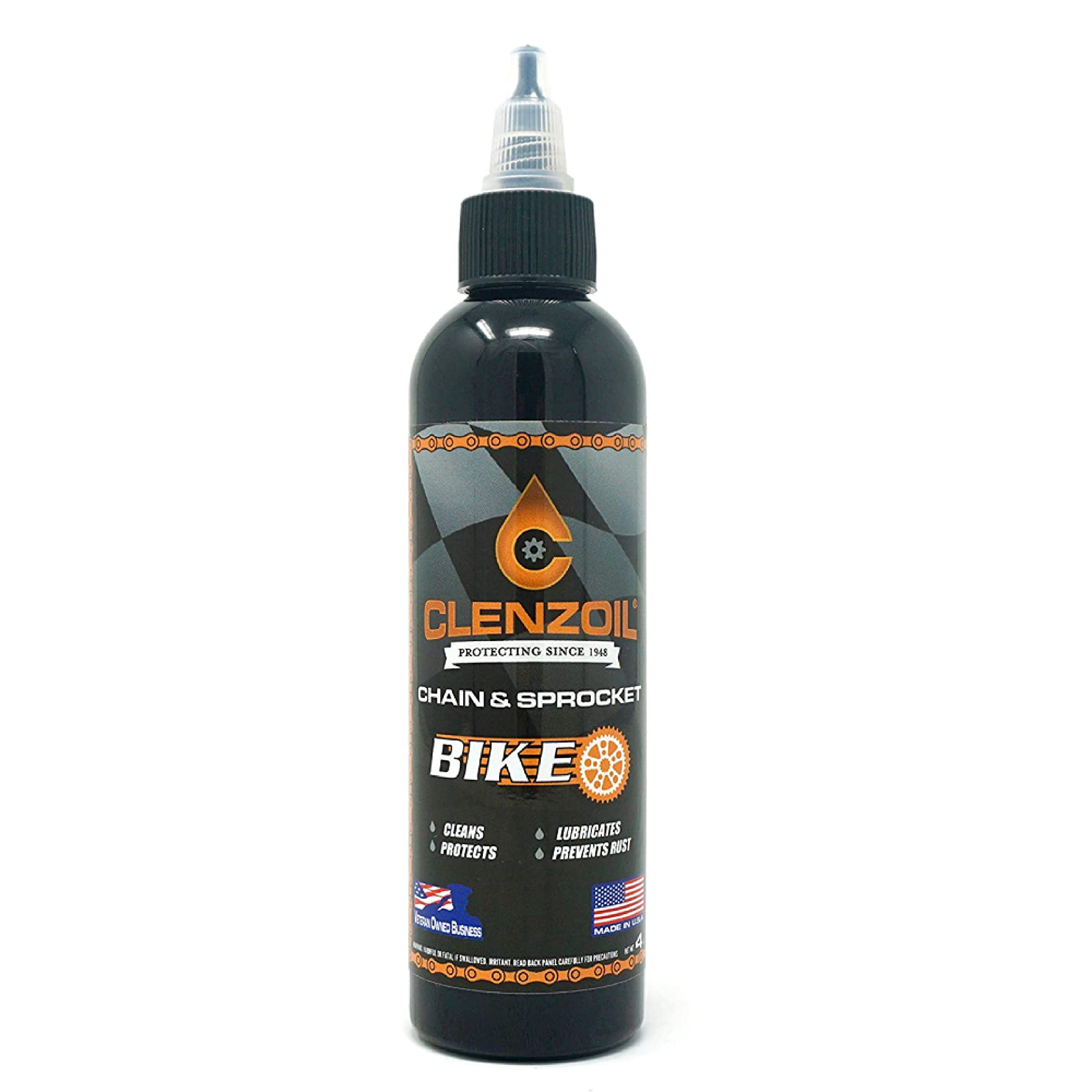 Clenzoil Chain & Sprocket Bike 4 Oz. Bottle | Cleaner Lubricant Protectant [Clp] | Bike Chain Cleaner + Chain Lube In One | Wet 