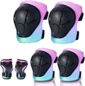 Gradient Color Kids Protective Gear Set Knee Pads for Kid 2-14 Years,W/ Adjustable Strap Kids/Youth Knee Pads Elbow Pads Wrist G