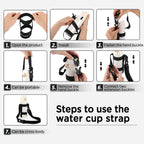Easyacc Water Bottle Handle Shoulder Strap, For 12Oz - 64 Oz Hydro Flask Wide Mouth And Universal Water Bottles, With Carabiner,