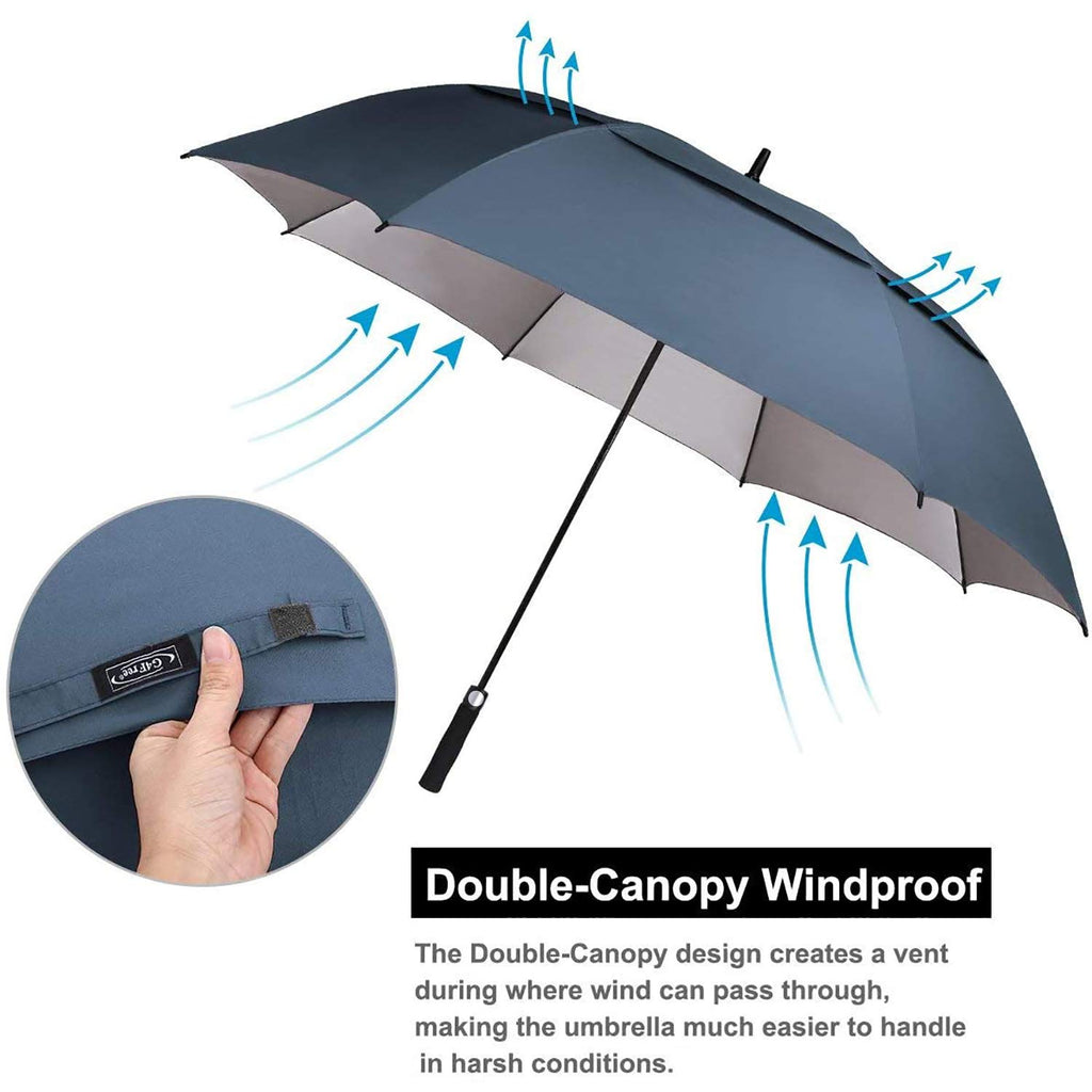 G4Free 68Inch Uv Protection Oversize Windproof Automatic Open Golf Umbrella Double Canopy Vented Waterproof Large Sun Stick Umbr