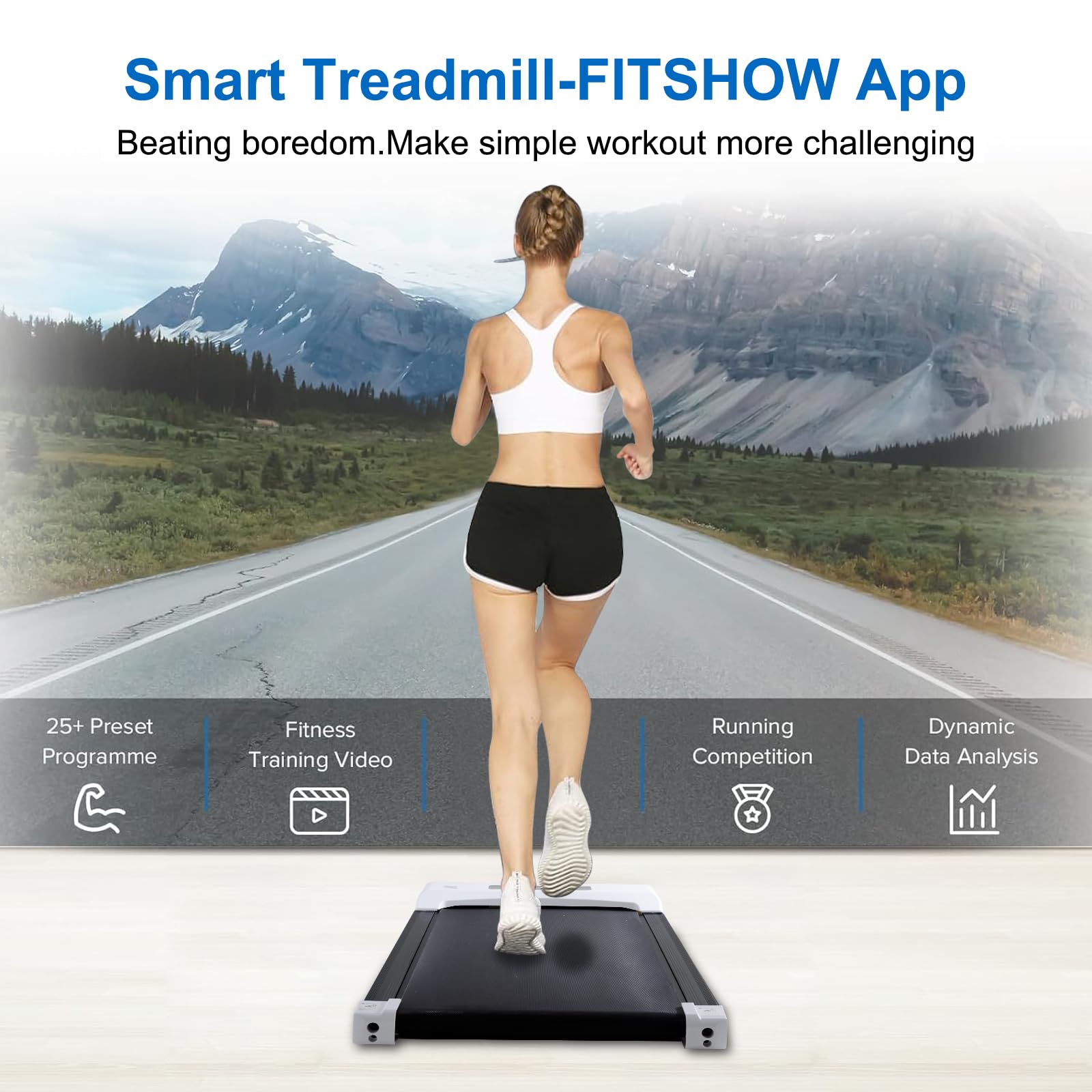 Heytent Walking Pad Treadmill With 5% Incline Under Desk Treadmill, Portable Mini Walking Treadmills For Home/Office, Installati