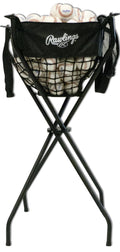 Rawlings | Ball Caddy | Holds 100+ Baseballs / 50+ Softballs | Includes Stand & Net Bag,Black