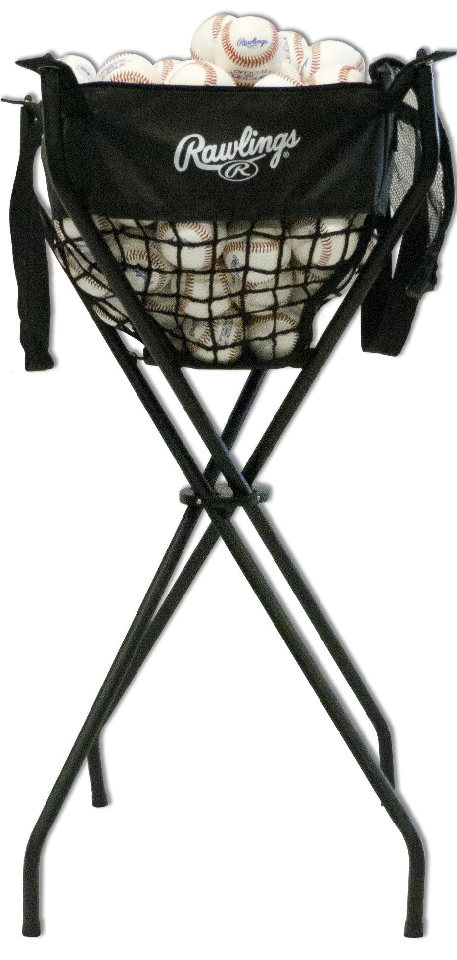 Rawlings | Ball Caddy | Holds 100+ Baseballs / 50+ Softballs | Includes Stand & Net Bag,Black