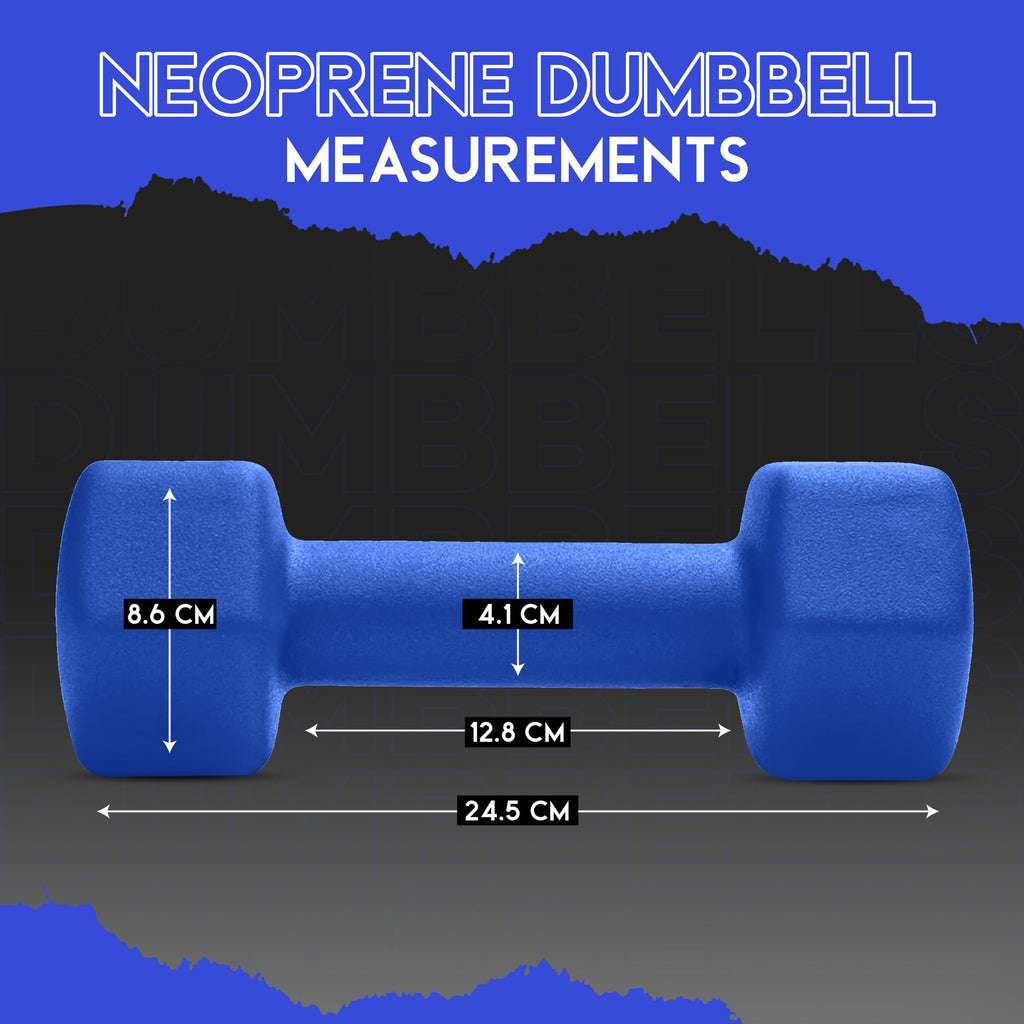 Fitness Republic 10Lb Neoprene Workout Dumbbells Set Of 2 - Non Slip, Anti Roll Exercise & Fitness Dumbbells - Hex Shaped Hand W