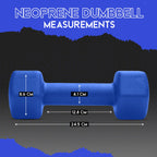 Fitness Republic 10Lb Neoprene Workout Dumbbells Set Of 2 - Non Slip, Anti Roll Exercise & Fitness Dumbbells - Hex Shaped Hand W