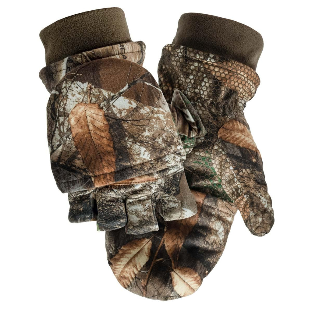 Scentlok Fleece Winter Camo Pop Top Camo Hunting Gloves (Realtree Edge, Medium)