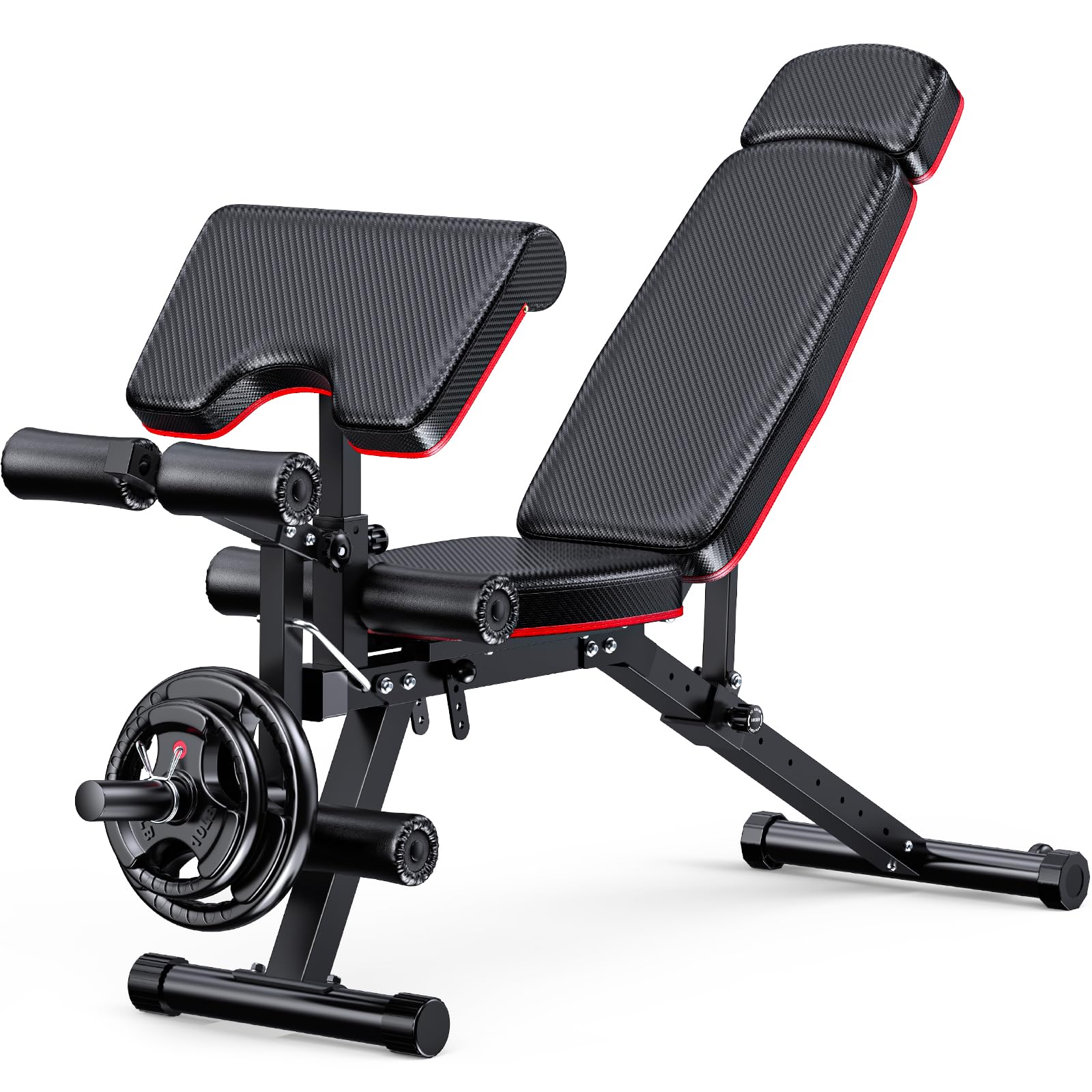 XDDIAS Weight Bench, 900LBS Workout Bench With Leg Extension For Home Gym Equipment, Adjustable Strength Training Bench with Pre