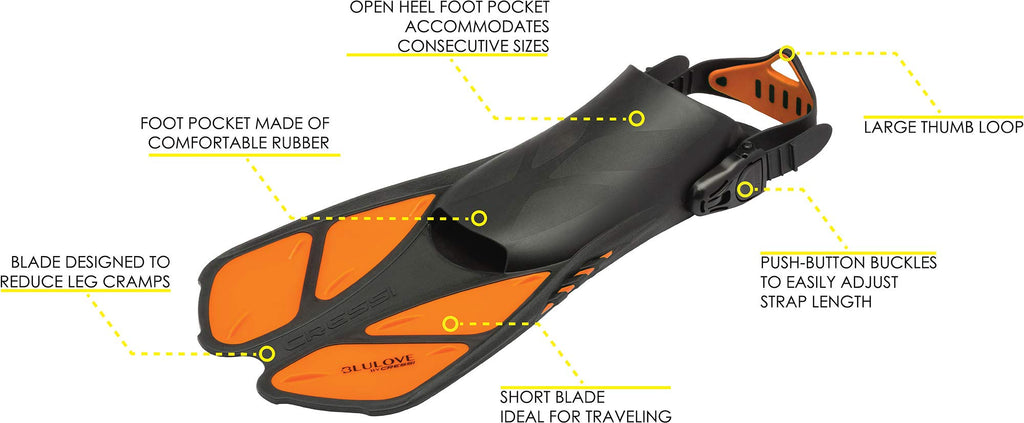Cressi Bonete Pro Set, Black/Orange, L/Xl
