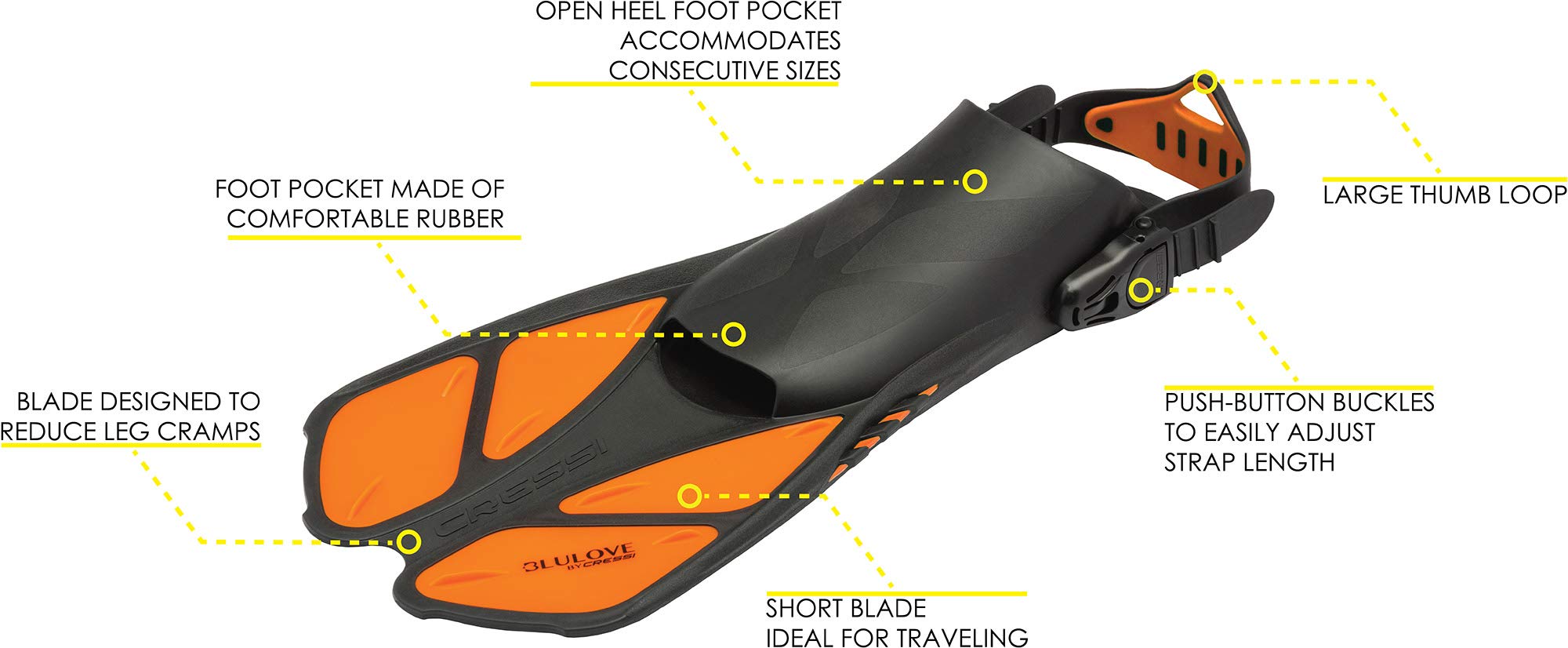 Cressi Bonete Pro Set, Black/Orange, L/Xl