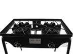 M.D.S Cuisine Cookwares Double Two Burner Stove Heavy Duty Outdoor Stand Portable Bbq Grill Camping