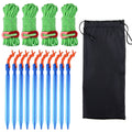 Triwonder Aluminum Tent Stakes Pegs & Reflective Guylines With Tent Cord Tensioners For Camping, Hiking, Backpacking (Green)