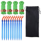 Triwonder Aluminum Tent Stakes Pegs & Reflective Guylines With Tent Cord Tensioners For Camping, Hiking, Backpacking (Green)