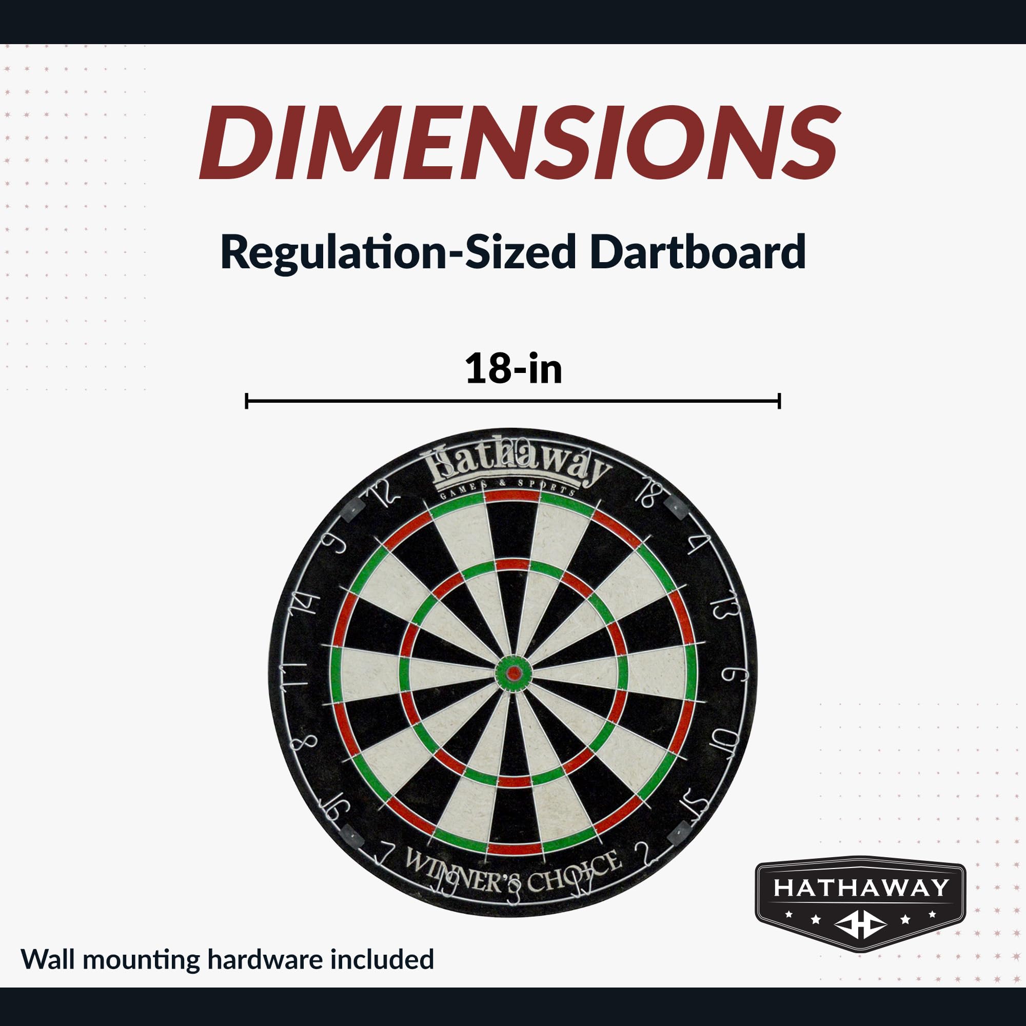 Hathaway Winners Choice 18'' Sisal Fiber Bristle Dartboard