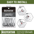 Maxpedition Positive Grip Zipper Pulls (Pack Of 6) (Small) (Tan)