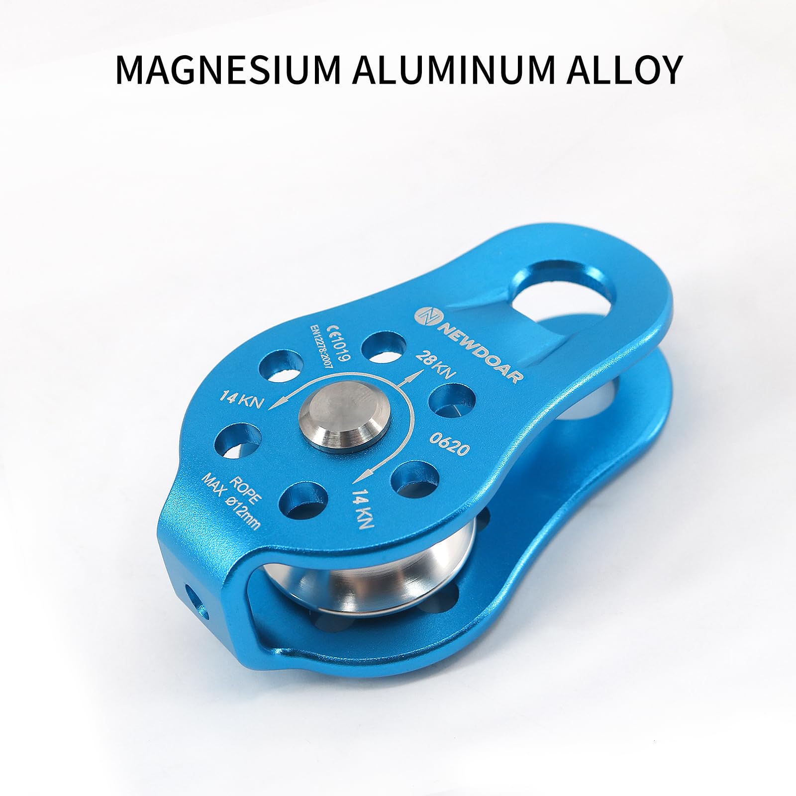 Newdoar Fixed Plate Micro Pulley,26Kn Ce Certified General Purpose Small Aluminum Rope Pulleys For Climbing/Aloft Work/Rappellin