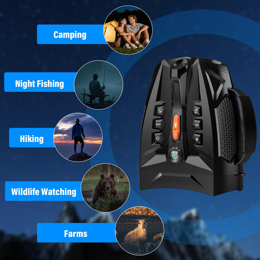 Night Vision Goggles, Derosko 4K Night Vision Binoculars with 4 HD Screen, 10X Digital Zoom Infrared Binoculars with 5000mAh Bat