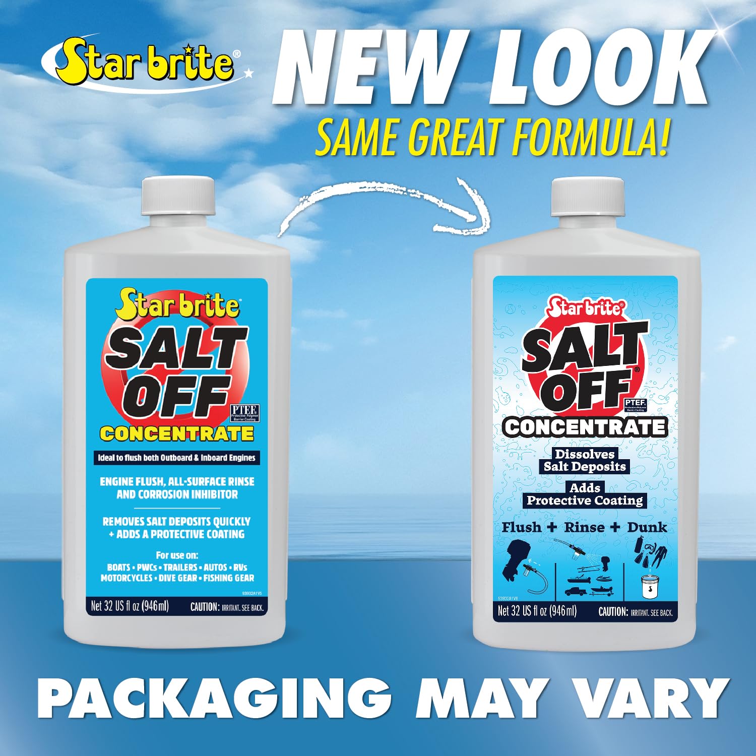 Star Brite Salt Off Concentrate Kit - Ultimate Boat Salt Remover & Marine Engine Flush - 32 Oz. With Applicator - Perfect For Ou