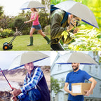Bocampty Umbrella Hat, 37 Inch Fishing Umbrella Hat Hands Free Foldable Uv Protection Umbrella Cap Adjustable Headwear For Fishi