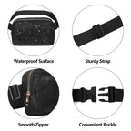 Vorolo 2 Pack Fanny Pack Crossbody Bag For Women And Men Belt Bag Gift For Women Bum Bag With Adjustable Strap For Sports Black+