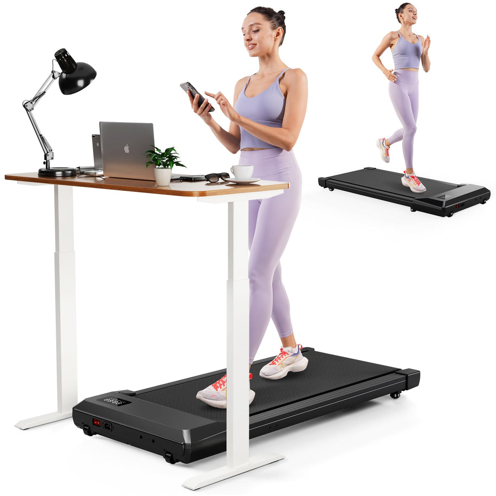 Deerrun Walking Pad 2 In 1 Under Desk Treadmill, 2.5Hp Low Noise Walking Pad Running Jogging Machine With Remote Control For Hom