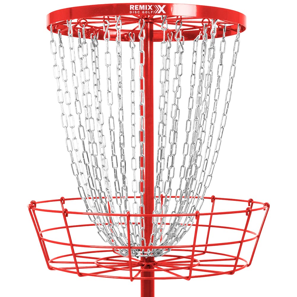 Remix Deluxe Practice Basket For Disc Golf - Red
