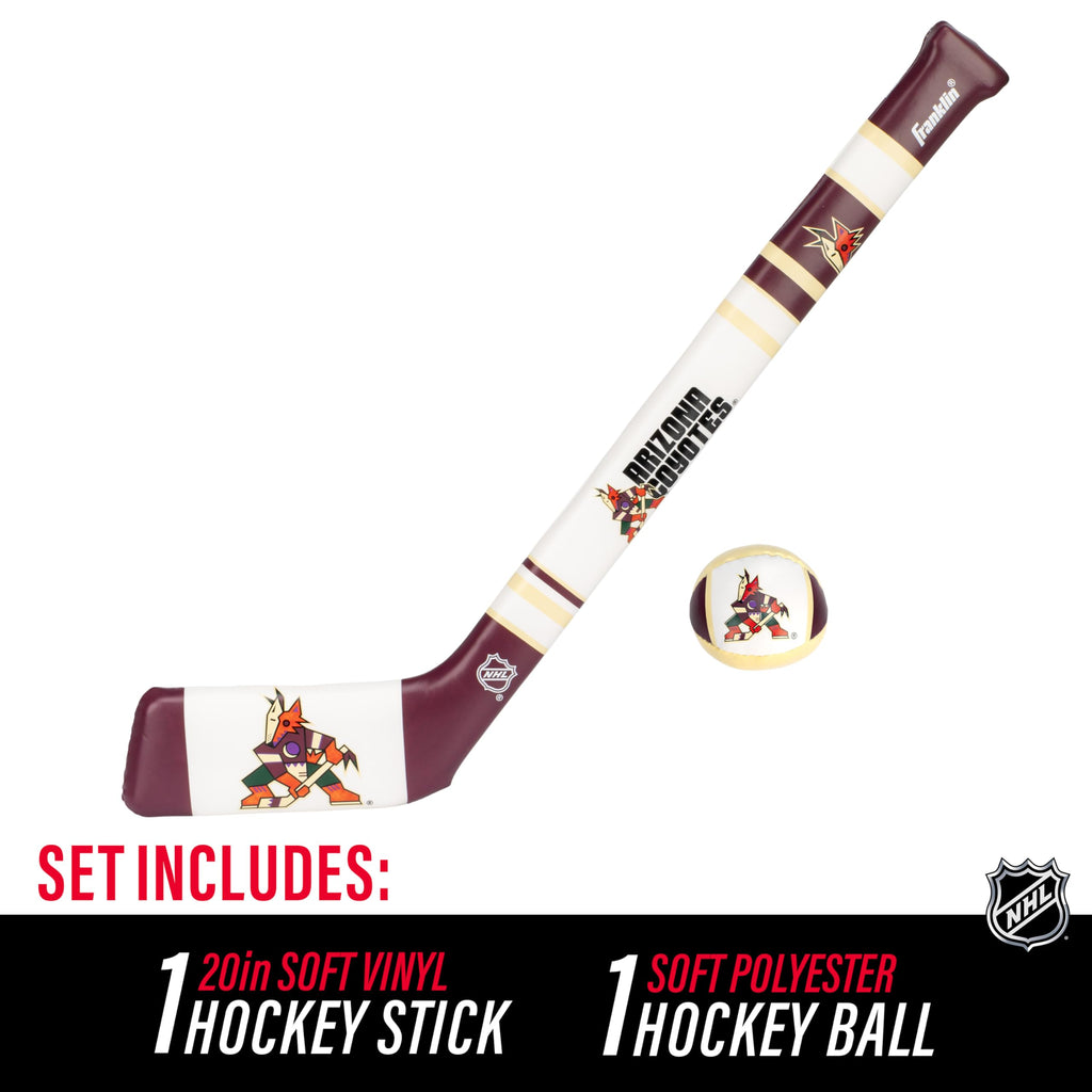 Franklin Sports Arizona Coyotes Nhl Mini Soft Hockey Stick Set - Nhl Team Soft Foam Mini Hockey Stick And Ball Set - Great Toy F