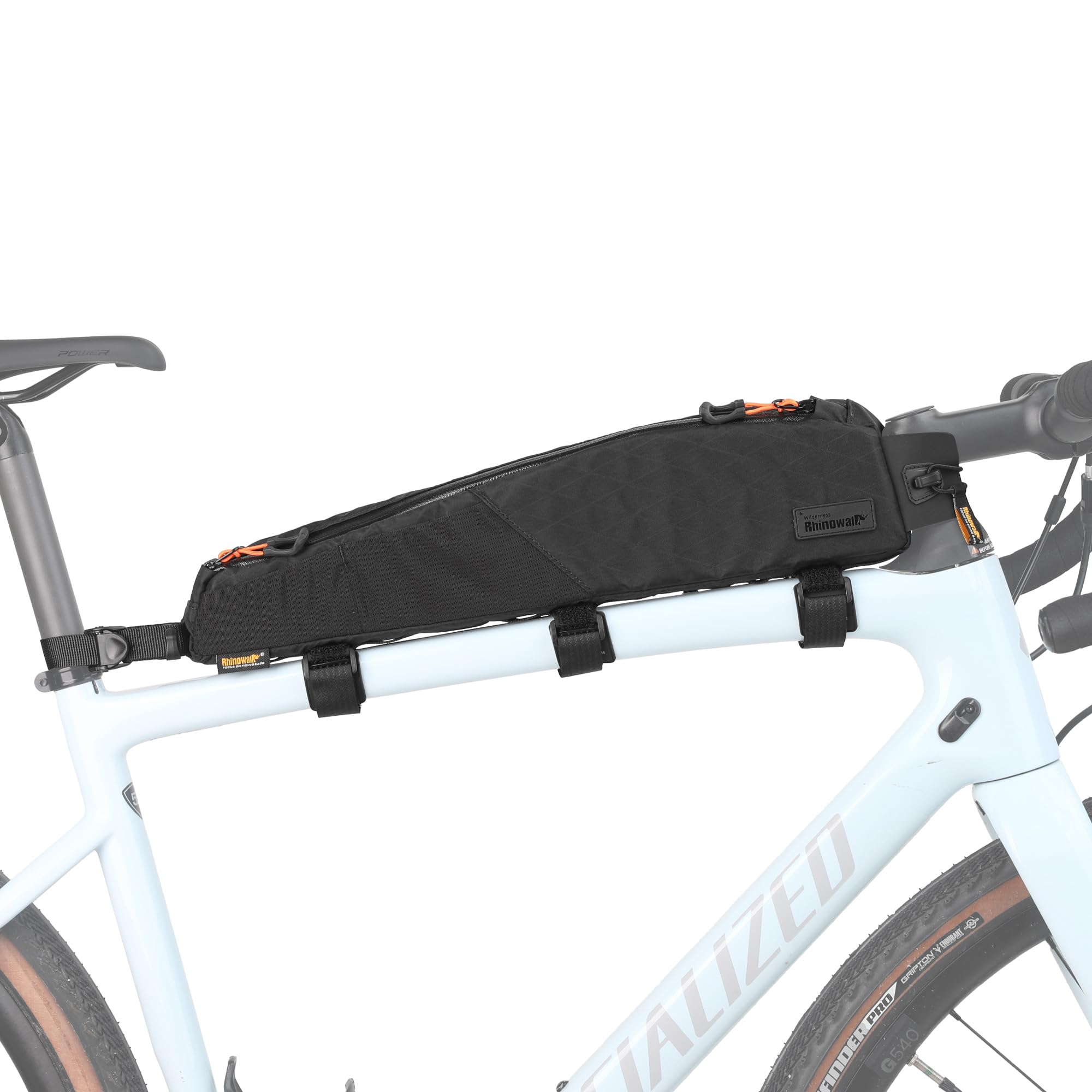 Rhinowalk Bike Top Tube Bag Bicycle Front Frame Bag Waterproof Bike Bag 2.1L with Dual Side Mesh Pockets for MTB Road Bike Cycli