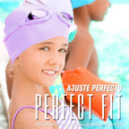 Cybgene Silicone Swim Cap, Unisex Swimming Cap For Women And Men, Bathing Cap Ideal For Short Medium Long Hair-Light Pastel Purp