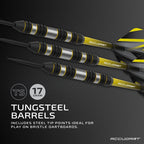 Accudart Steel Tip Dart Set 4.0 - Tungsteel Barrel - Round Grooves For Consistent Grip - Polycarbonate Shafts - Pocket Wallet Fo