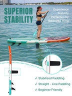 Niphean Inflatable Stand Up Paddle Board with Balanced Wing Design and SUP Accessories, Anti-Slip EVA Deck, 106 Inflatable Paddl