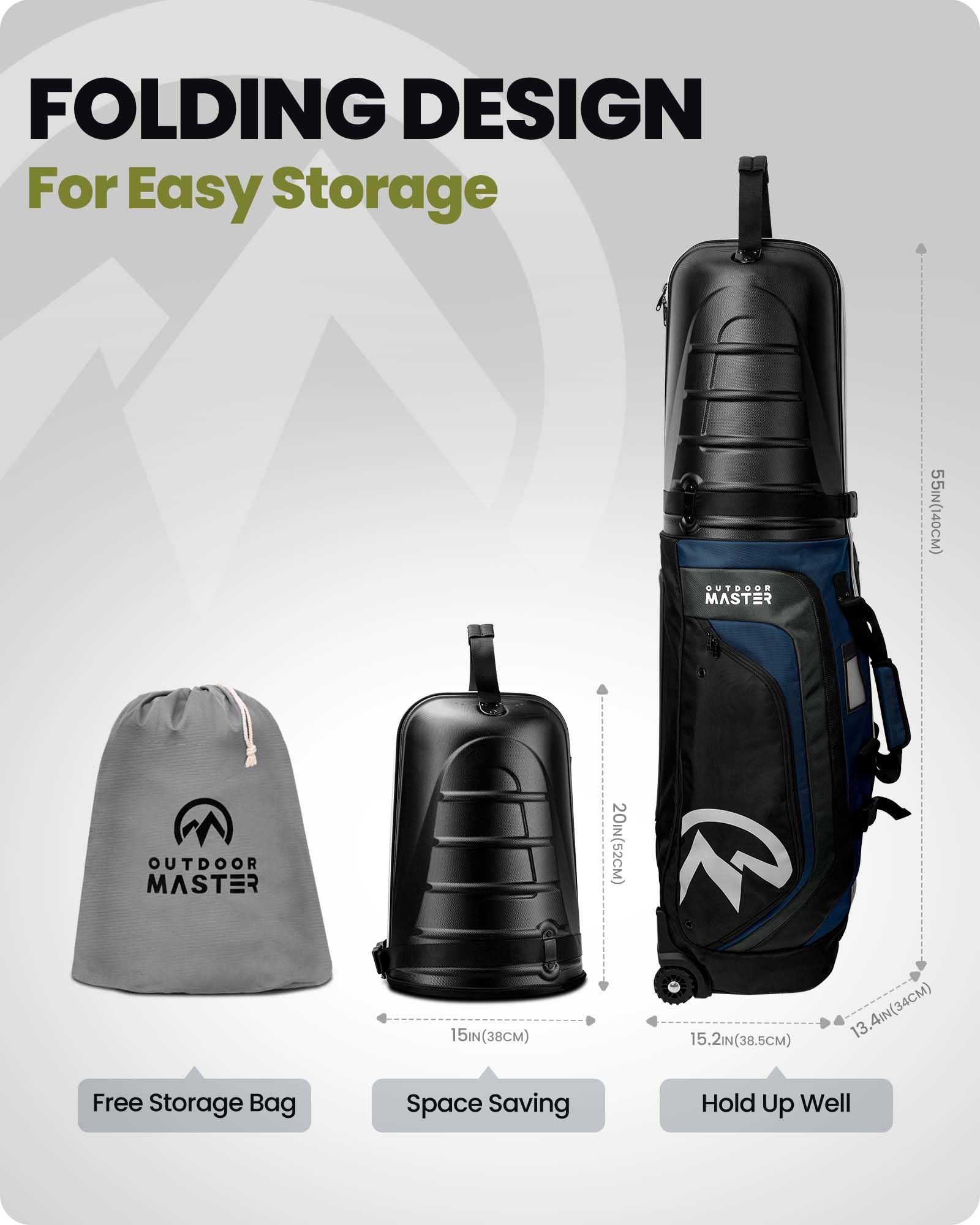 Outdoormaster Golf Travel Bags For Airlines With Wheels And Hard Case Top, Protect Golf Clubs, Lightweight And Easy To Maneuver,