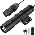 TOUGHSOUL Mlok Picatinny Tactical Flashlight 1250 Lumens, Rechargeable Flashlight with Remote Pressure Switch LED Light with Rec