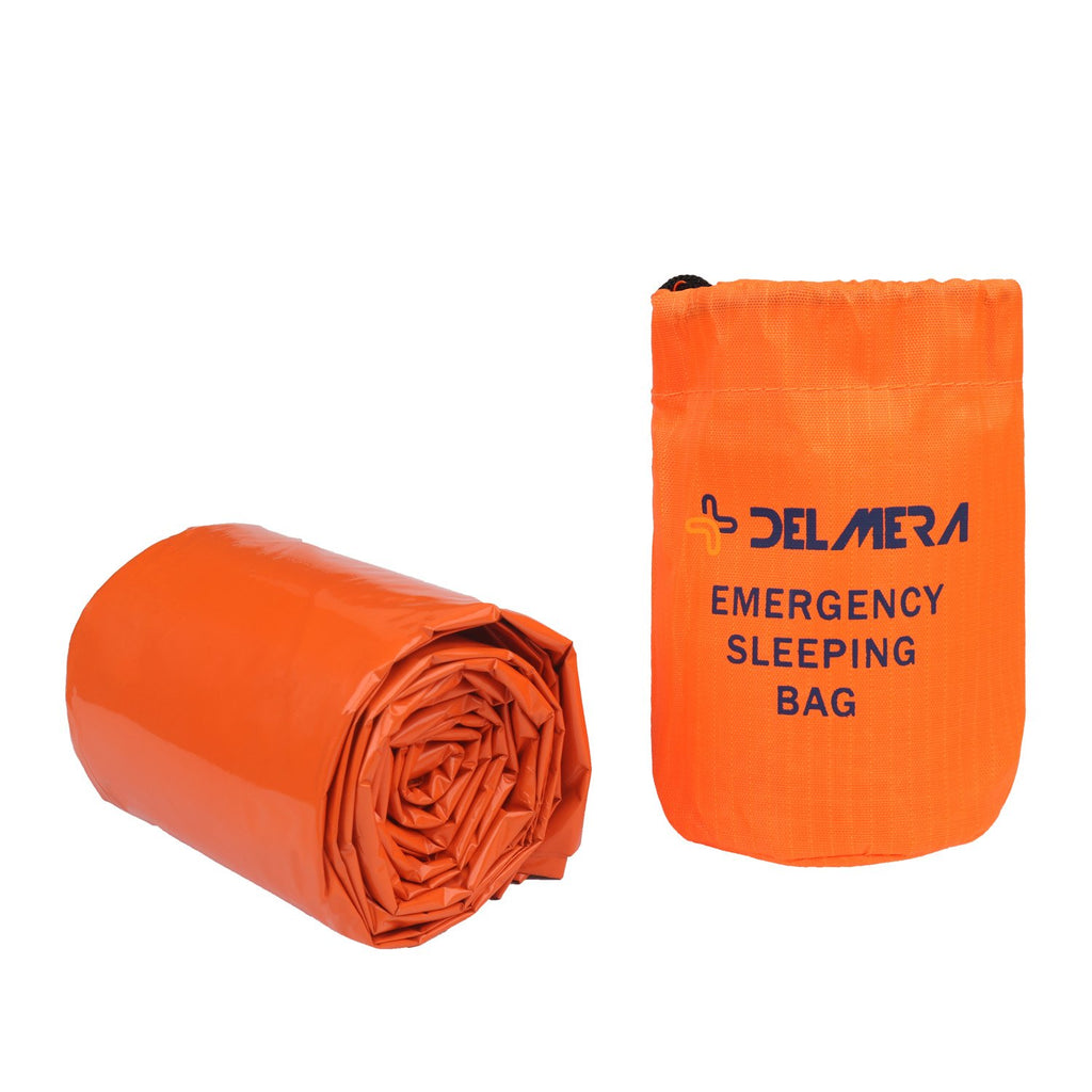 Delmera Emergency Survival Sleeping Bag, Lightweight Waterproof Thermal Emergency Blanket, Bivy Sack With Portable Drawstring Ba