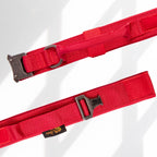 Adityna Heavy-Duty Tactical Dog Collar With Handle - Red Dog Collar For Extra-Large Dogs - Wide, Thick, Adjustable, Soft Padded