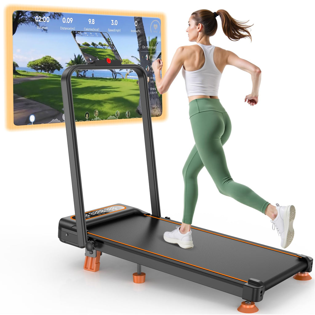 Walking Pad Treadmill With Incline, Upgraded 3.5Hp Walking Pad With Handle Bar, 350Lbs Foldable Portable Treadmills For Home Off
