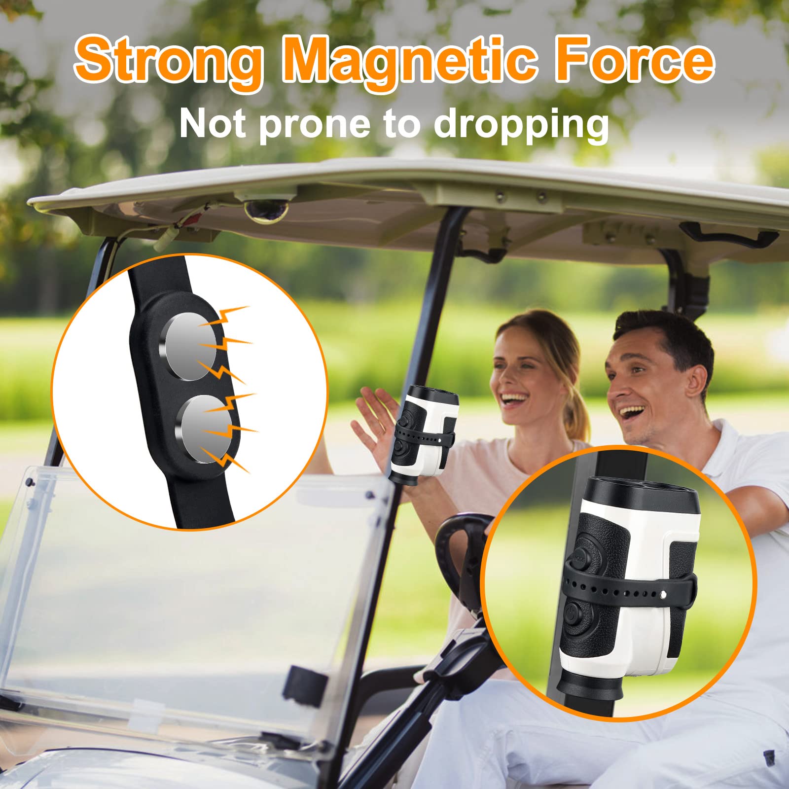 Generturbo Magnetic Golf Range Finder Holder Strap, Range Finder Magnet Wrap Mounts For Golf Cart, Slim Rangefinder Mount Straps