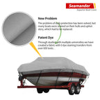 Seamander Waterproof Boat Cover, Solution-Dyed Yarn Marine Grade Cover Fits 16' To 18.5' Ft Bass, V-Hull, Tri-Hull, Fish & Ski,