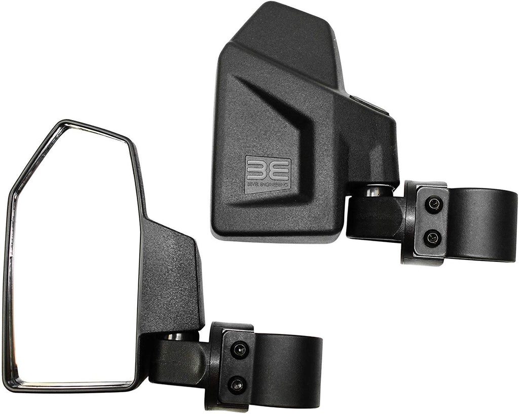 Bevel Engineering Utv Rear View Side Mirror Kit (2 Pack) - Fits With 16 - 2 Round Roll Cage Bar - Break Away And Adjustable - Hi