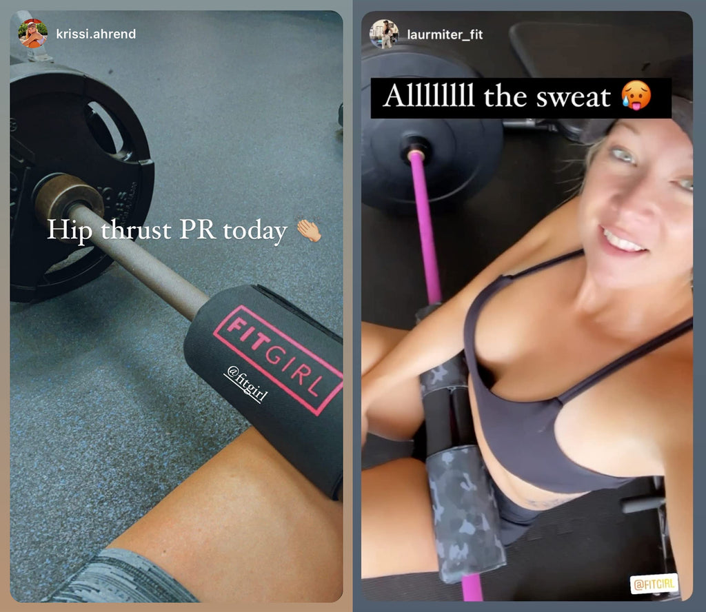 Fitgirl - Hip Thrust Pad And Squat Pad For Leg Day, Barbell Pad Stays In Place Secure, Thick Cushion For Comfortable Squats Lung