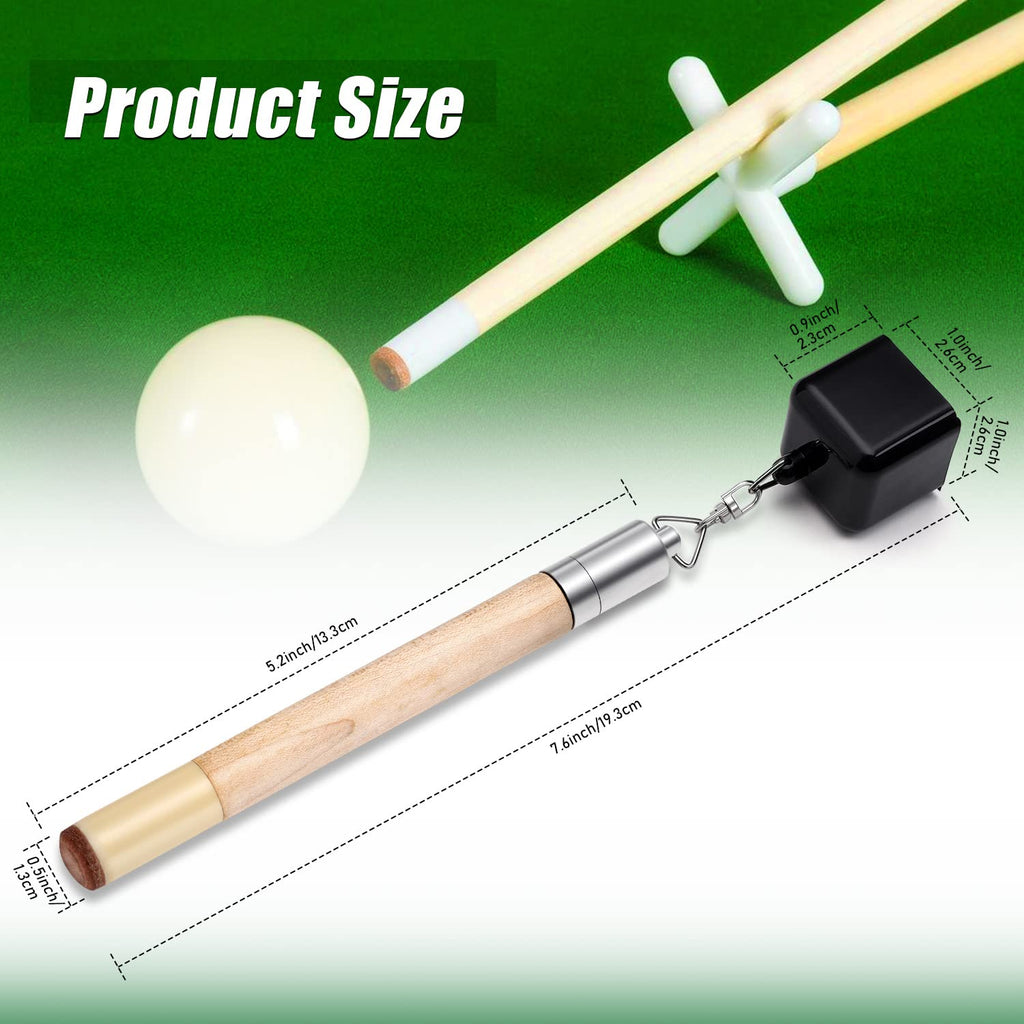 Tobwolf Chalk Holder For Billiards, 2 In 1 Pool Cue Chalk Holder, Portable Wooden Pool Snooker Chalk Holder, Billiard Cue Tip Pr