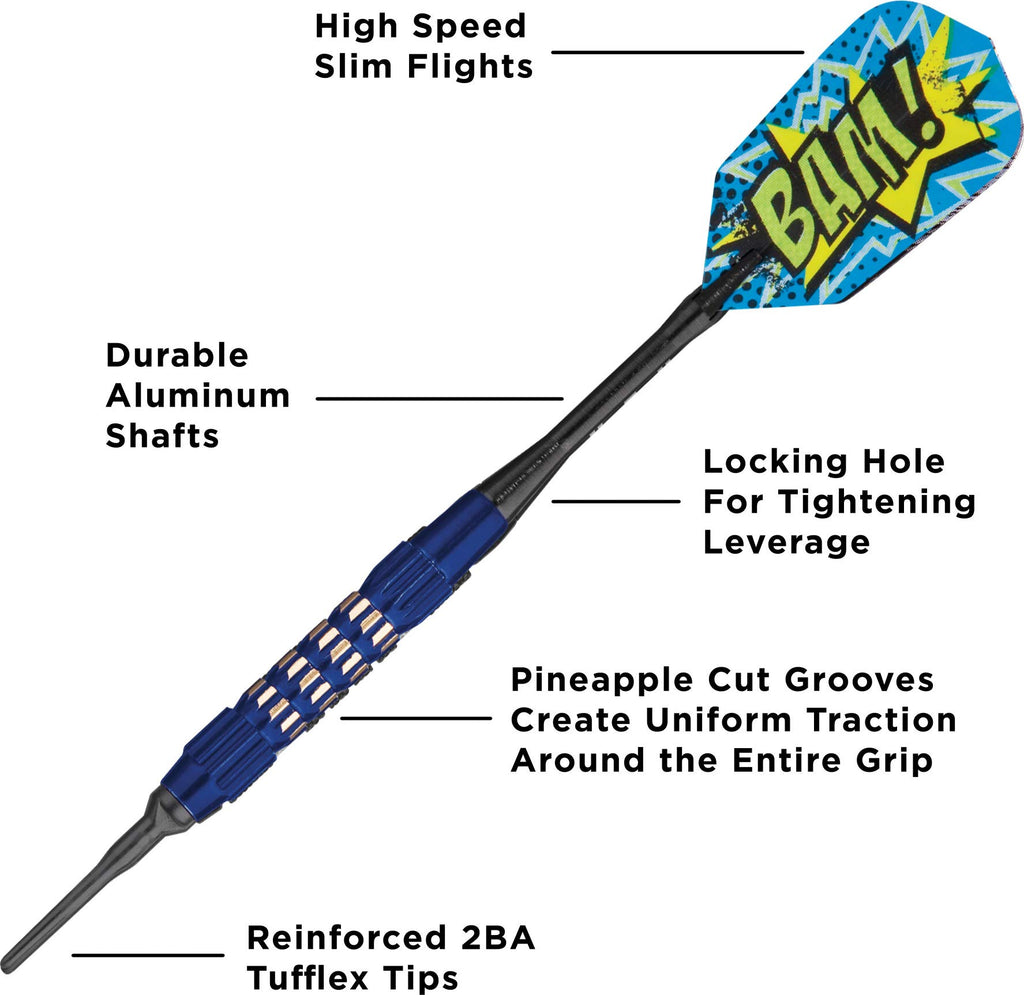 Viper Comix Soft Tip Darts: Bam (Blue), 18 Grams
