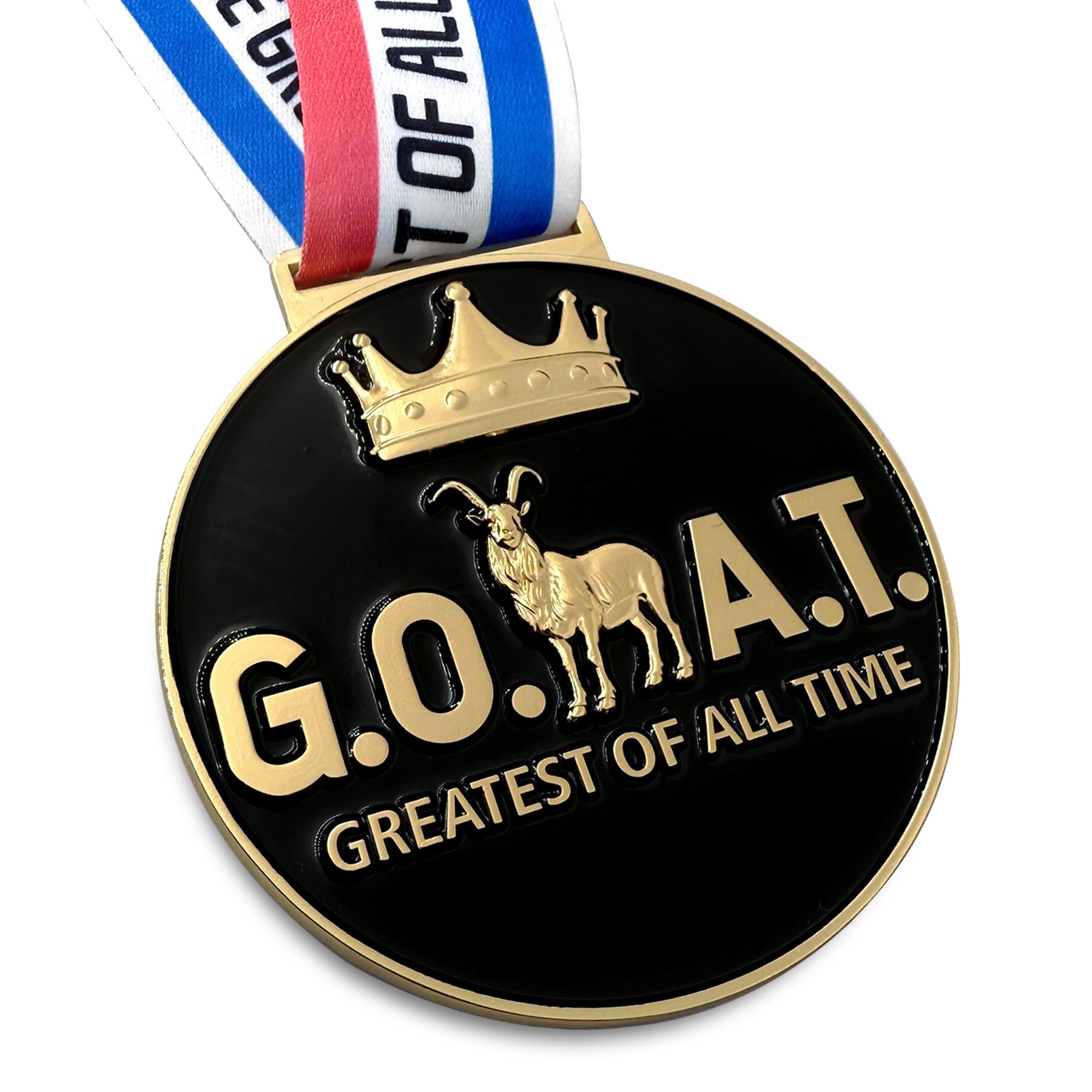 Bstwarm Goat Medal - 3' Heavy Duty Goat Necklace, Double-Sided 3D Engraved Championship Trophy For Sports Awards, Mvp Gifts & Co