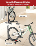 Fitense Bike Rack, Vertical Bike Stand With Swivel Casters, Horizontal Adjustable Height Bicycle Stand For Apartment, Bike Holde