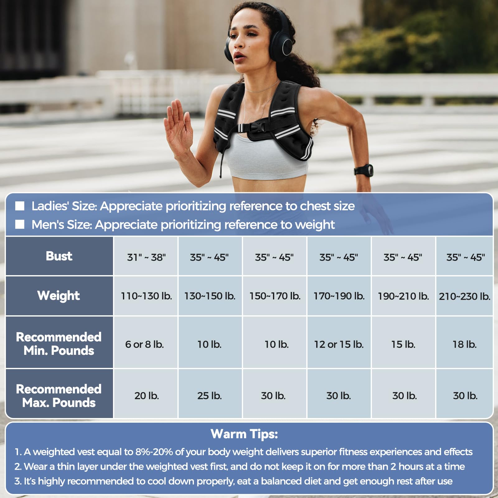 Zeerun Weighted Vest for Women & Men with Reflective Stripe and Adjustable Buckle, Comfortable & Durable Rucking Vest for Walkin