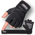 Trideer Padded Workout Gloves For Men - Gym Weight Lifting Gloves With Wrist Wrap Support, Full Palm Protection & Extra Grips Fo
