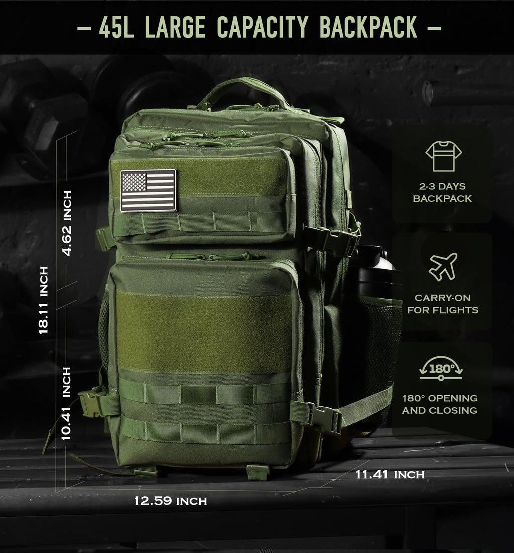 Saboos Gym Backpack For Women Tactical Military Outdoor Hiking Travel Camping Backpack Nylon Large Rucksack 45L
